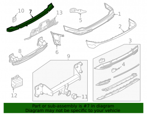 Rear bumper mount, central, upper, for Audi Q7 20-26