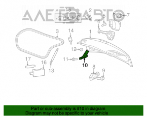 Trunk lid hinge right Chrysler 200 4d 11-14