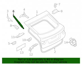 Electric shock absorber for left BMW X6 F16 15-17 trunk lid