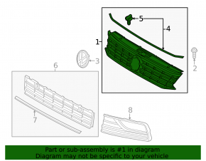 Radiator grill grill VW Passat b8 16-19 USA without emblem, for LED optics