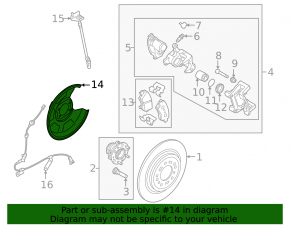 Rear left brake disc cover for Hyundai Tucson 22-25 2.5 USA