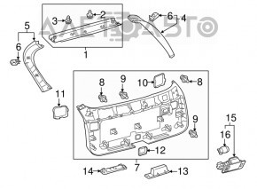 Lexus RX350 RX450h 16-22 black trunk door trim