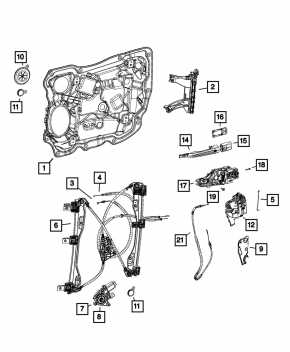 Window Motor Front Left Chrysler Pacifica 17-23