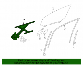 Window lift mechanism front left Lexus NX200t NX300 NX300h 15-21