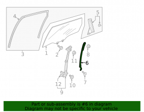 Rear right door glass guide Honda Clarity 18-21 usa