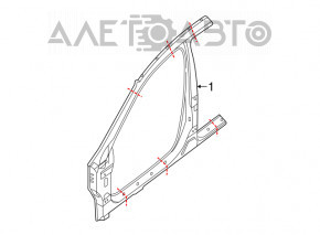 Body pillar central left Nissan Altima 13-18