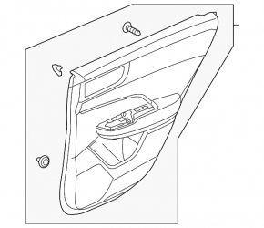 Door trim panel rear right Honda Clarity 18-21 USA black, leather insert, chrome molding, with handle, scratches, dented