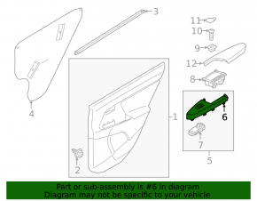 Kia Sportage 17-22 rear right window control trim, graphite