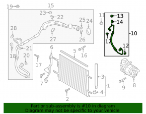 Air conditioning condenser-compressor pipe for Hyundai Ioniq 21-22 HEV, PHEV