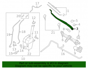 Left windshield wiper arm for Hyundai Santa FE Sport 13-18