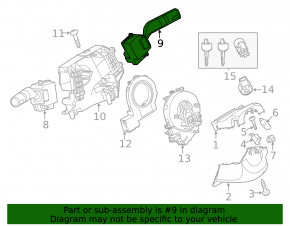 Right steering column switch for Mazda3 MPS 09-13