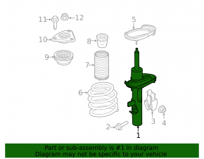 Shock absorber front left Ford Focus mk3 11-13