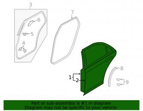 Door bare rear left Mazda CX-7 06-12