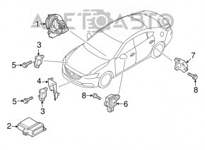 SRS airbag module airbag computer Mazda 6 13-16