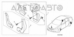 Front right mudguard for Honda Accord 13-16