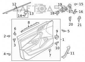 Central lock button front left VW Jetta 19- black