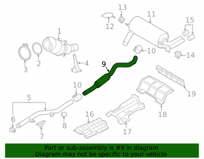 Exhaust line middle part BMW F30 12-18 awd N20