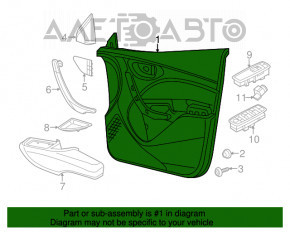 Door trim card front right Dodge Dart 13-16 black with gray insert