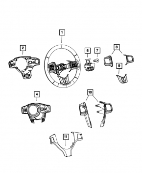 Naked steering wheel Dodge Grand Caravan 11-16