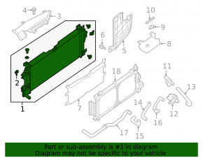 Radiator cooling water Nissan Leaf 18-
