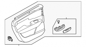 Door trim card rear right Volvo V90 17-22 usa leather black under curtain