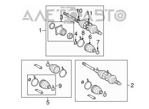 Rear right axle drive for Toyota Highlander 01-07 hybrid