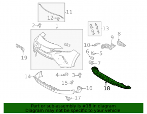 Front Bumper Absorber Lower Toyota Venza 21-