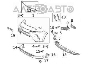 The lower front bumper absorber for a Toyota Venza 21-24 is worn and dented.