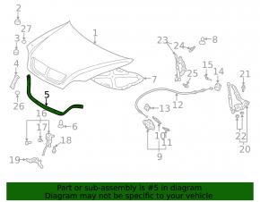 Lexus RX300 hood seal 98-03