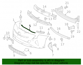 Front bumper seal for Toyota Prius 50 16-18