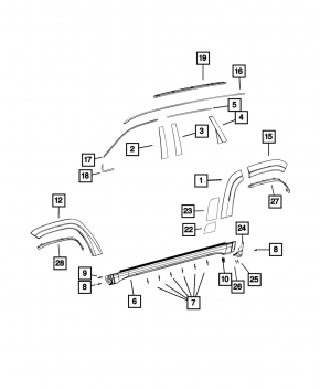 Jeep Grand Cherokee WK2 11-22 front right side door trim
