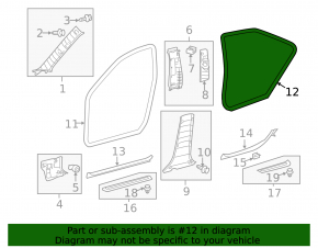 Rear left door seal for Toyota Camry v50 12-14 USA beige
