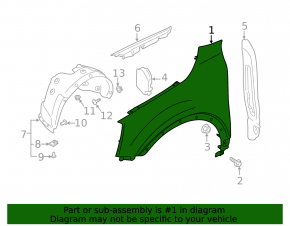 Front right fender Kia Telluride 20-25