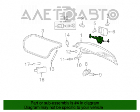 Chrysler 200 4d trunk lid lock 11-14