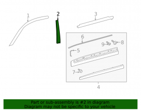 Black front left side door trim for Toyota Land Cruiser 13-21