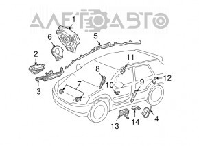 Airbag Sensor Rear Left Lexus RX300 RX330 RX350 RX400h 04-09