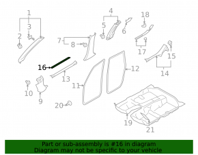 Front left outer door sill plate for Subaru Forester 2013 SH
