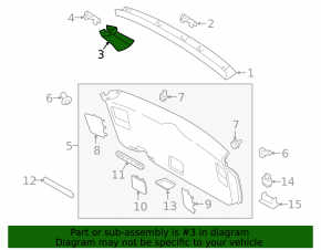 Left Trunk Door Trim Subaru Outback 15-19 Black Type 1