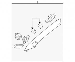 Front pillar trim right Chevrolet Cruze 11-16 gray