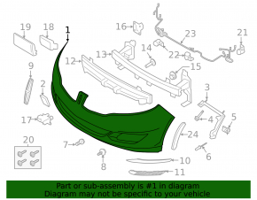 Front Bumper Bare Lincoln MKZ 13-16