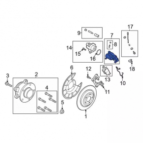 Rear right caliper Ford Escape MK4 20-21 electric