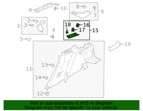 Left trunk arch trim trim for Lincoln Corsair 20-22