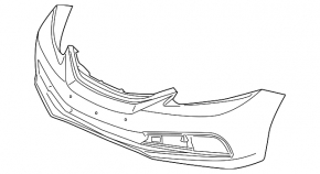 Bare front bumper for Honda Civic 11-15 2013-15