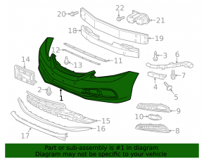 Bare front bumper for Honda Civic 11-15 2013-15