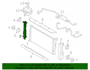 Radiator bracket right BMW i3 14-20 plastic