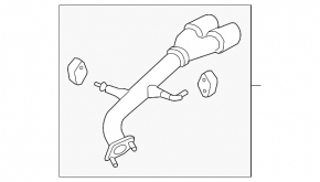 Rear muffler with barrel for Hyundai Santa FE Sport 13-16 pre-rest 2.0T