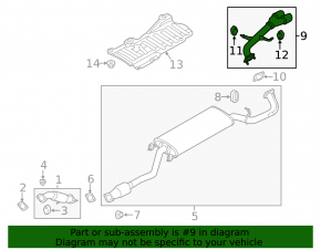 Rear muffler with barrel for Hyundai Santa FE Sport 13-16 pre-rest 2.0T