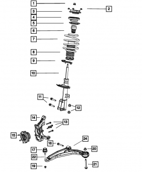 Front left spring Chrysler 200 11-14