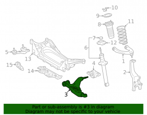 Lower control arm, front left, Lexus GS300 GS350 GS430 GS450h 06-11 rwd