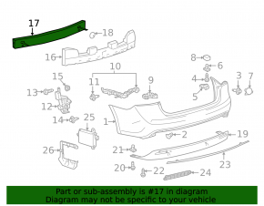 Toyota Avalon 13-18 rear bumper reinforcement
